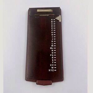 1970 Bates Model A List Finder Contact Lookup Address Book Woodgrain Metal